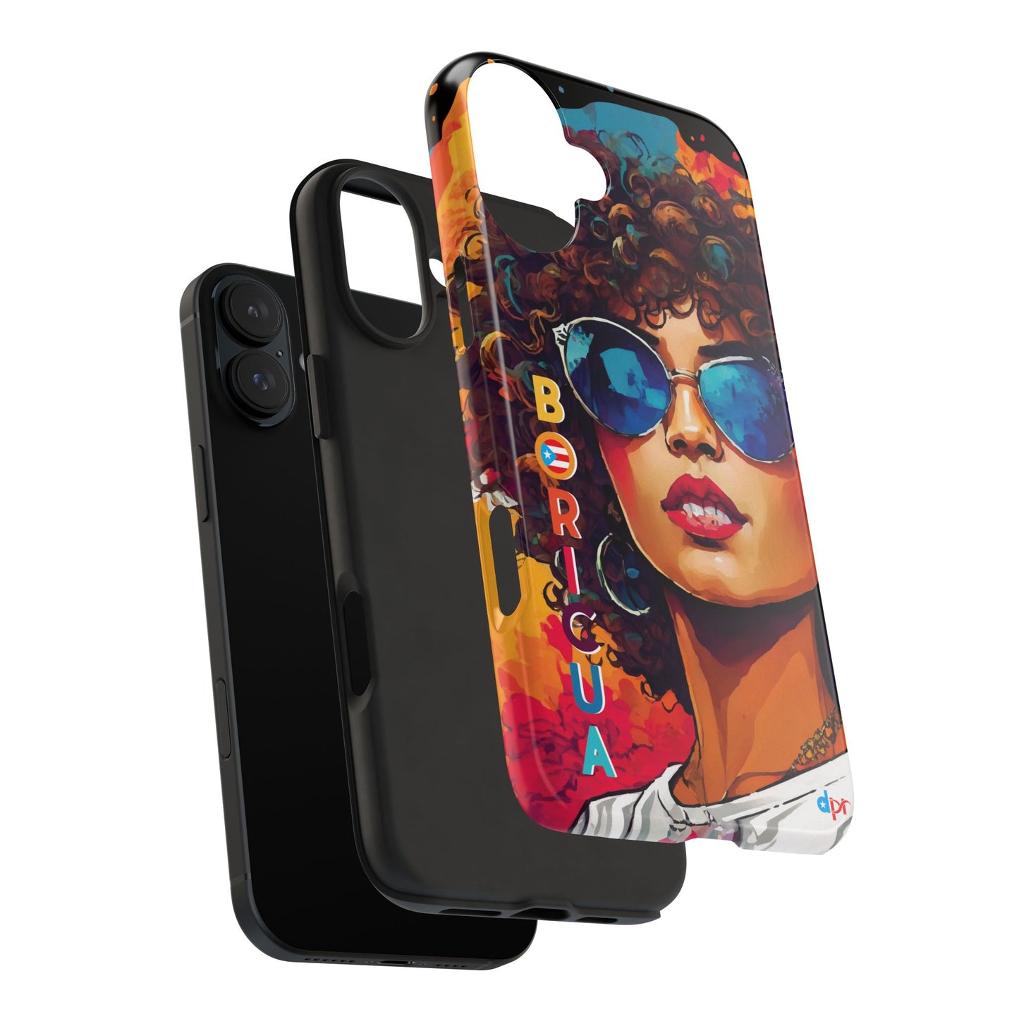 Boricua Girl Mosaico Black Tough Phone Cases