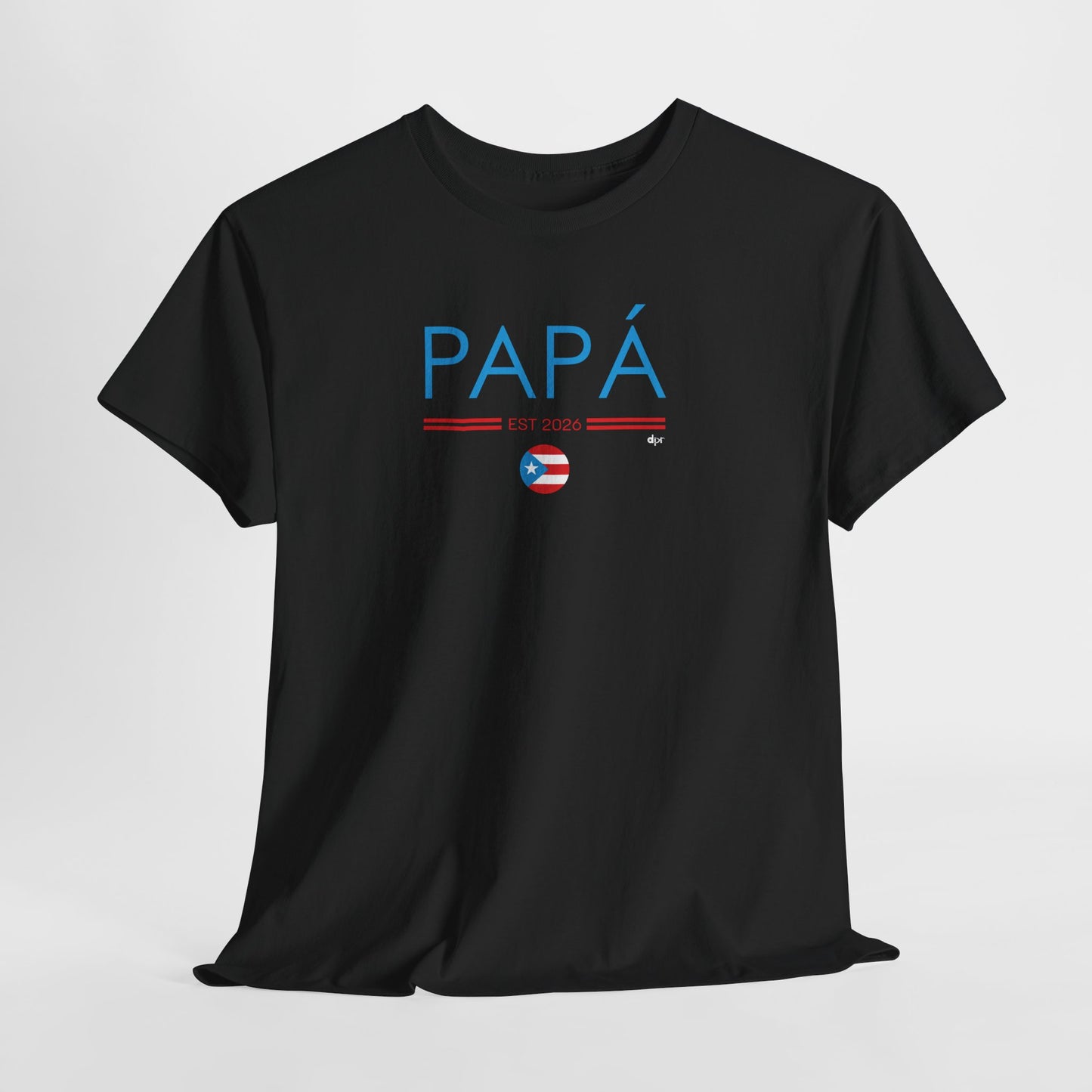 Papá EST. 2026 Puerto Rican Flag Unisex Heavy Cotton Tee