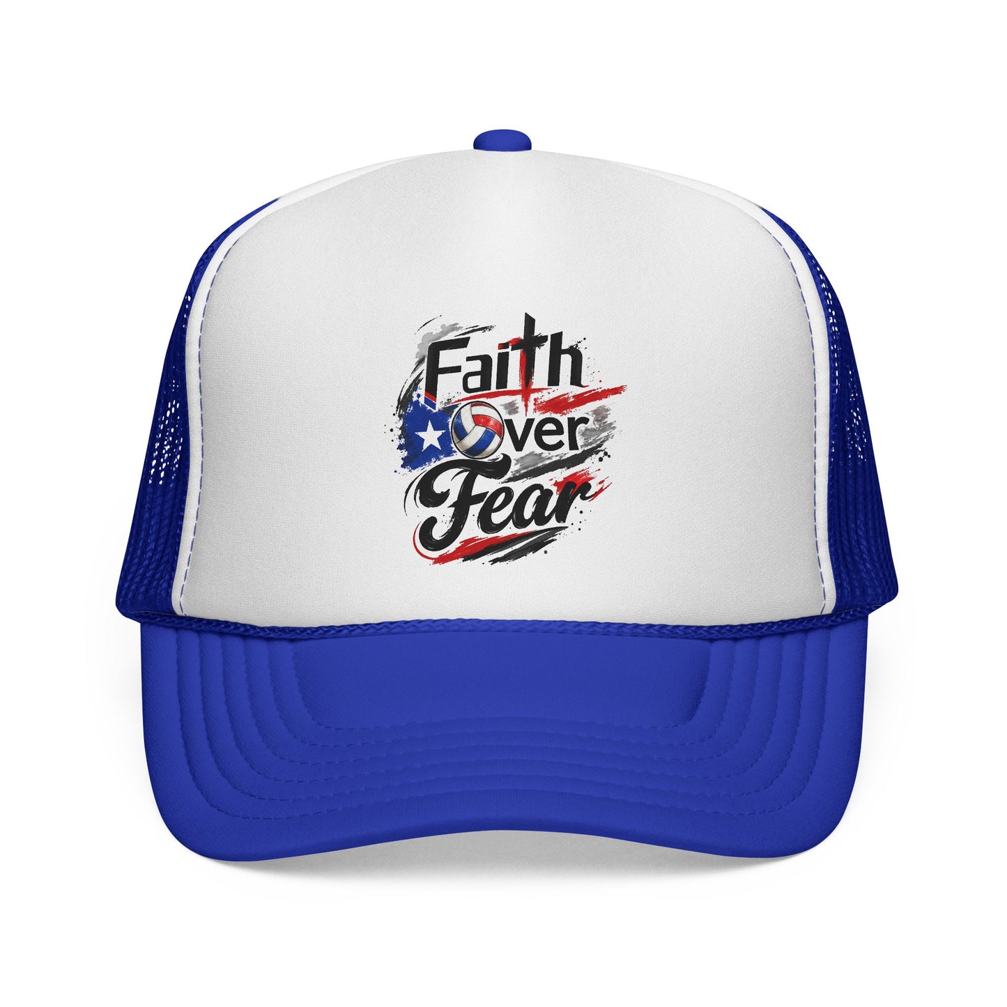 Faith Over Fear Christian Volleyball Sticker | Puerto Rican Flag Trucker Caps FREE SHIPPING