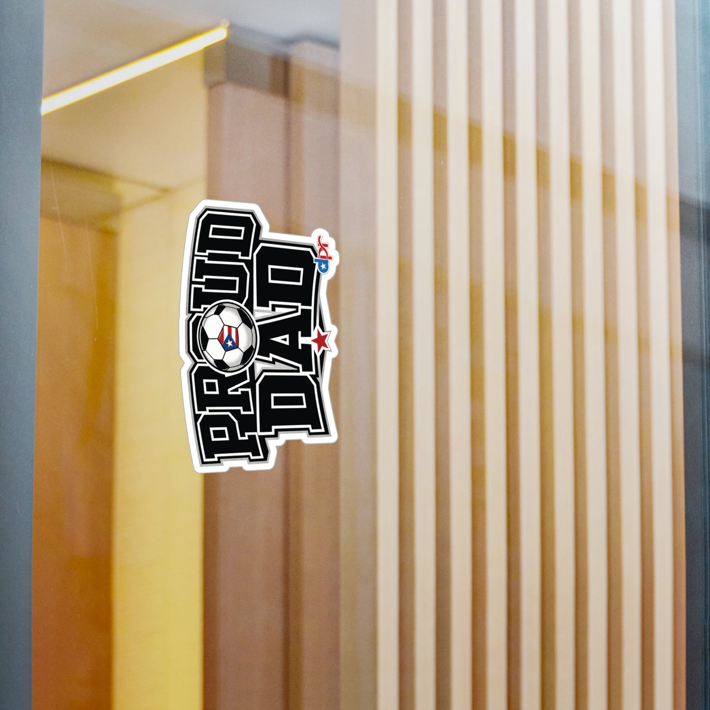 Proud Dad Soccer Boricua Waterproof Kiss-Cut Vinyl Decals