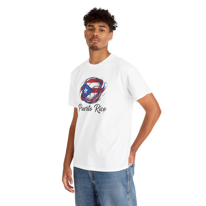 Puerto Rico Volleyball Flag | Unisex Heavy Cotton T-Shirt