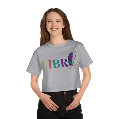 LIBRE BORICUA Flowy Cropped Tee