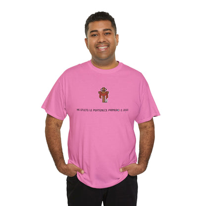 Mi Atleta Pertenece Primero a Jesús | Puerto Rico Faith Cross Soccer ball Unisex Heavy Cotton Tee