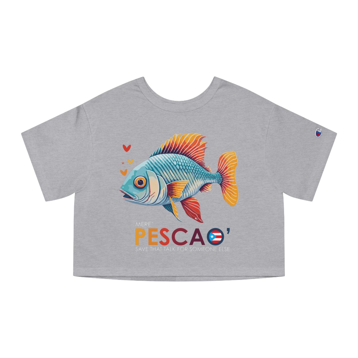 Mere' Pescao Save that Talk Flowy Cropped Tee