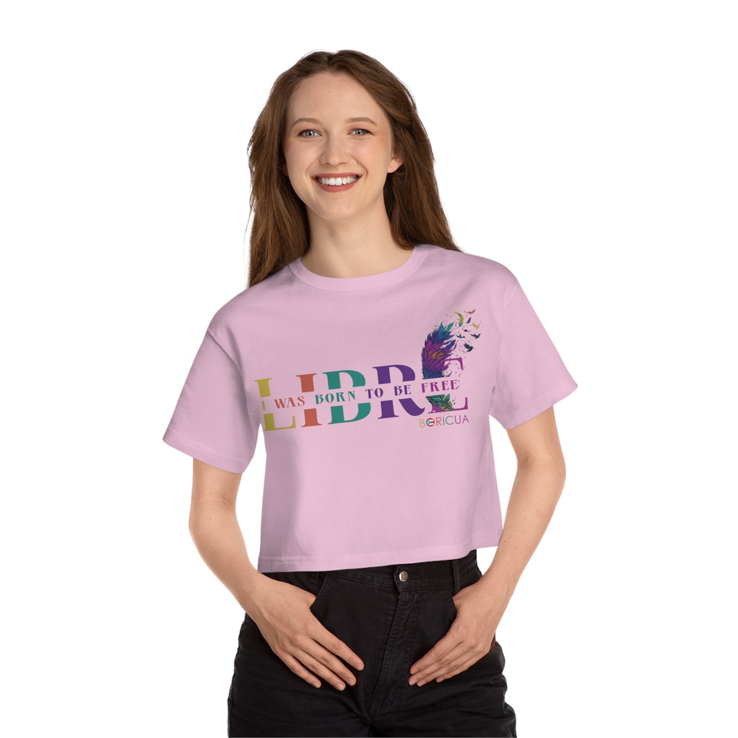 LIBRE Born to be FREE Flowy Cropped Tee