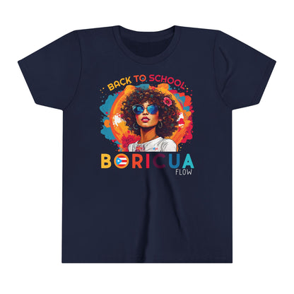 Back to School Boricua Girl Flow Youth Short Sleeve Tee