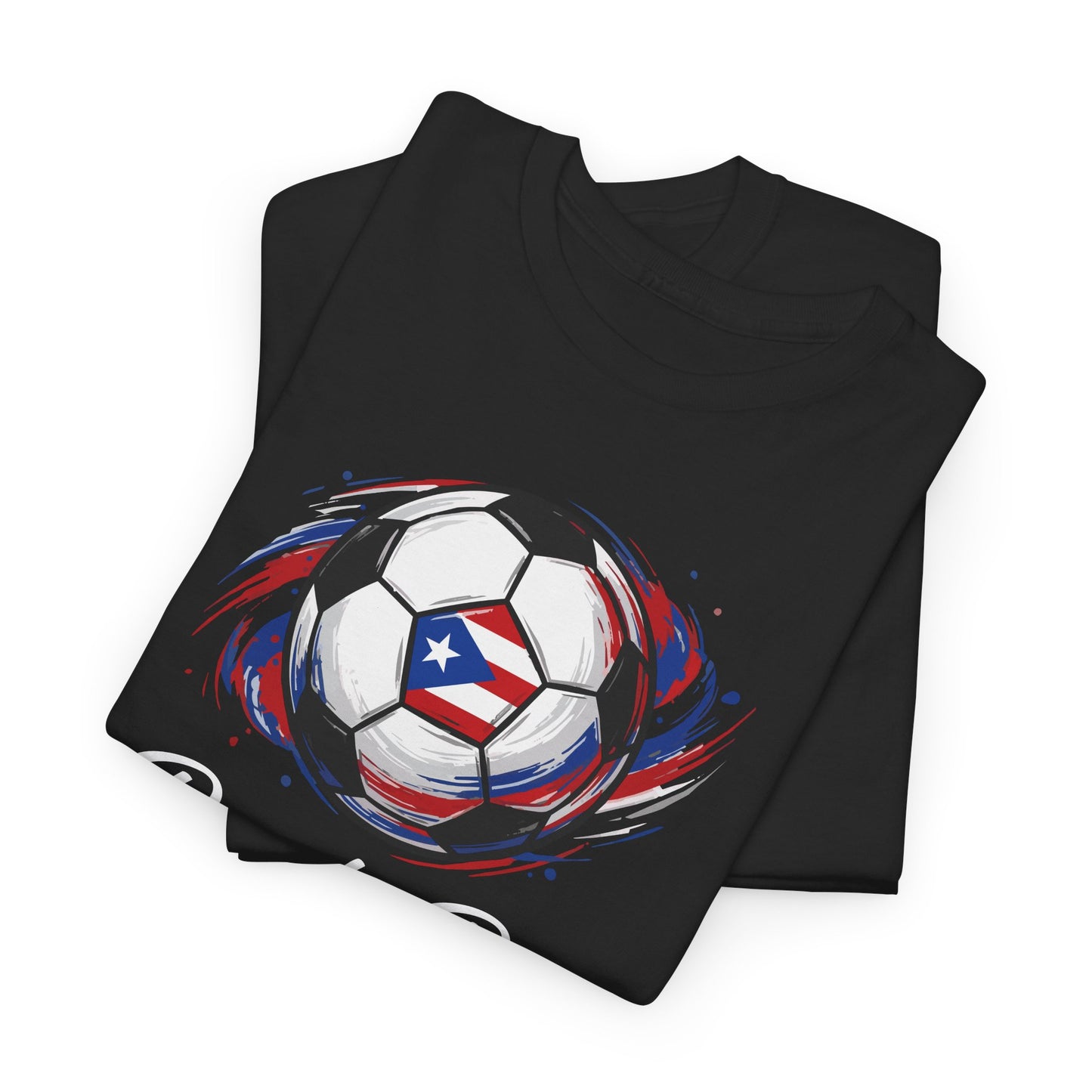 Puerto Rico Soccer Ball Flag | Unisex Heavy Cotton T-Shirt