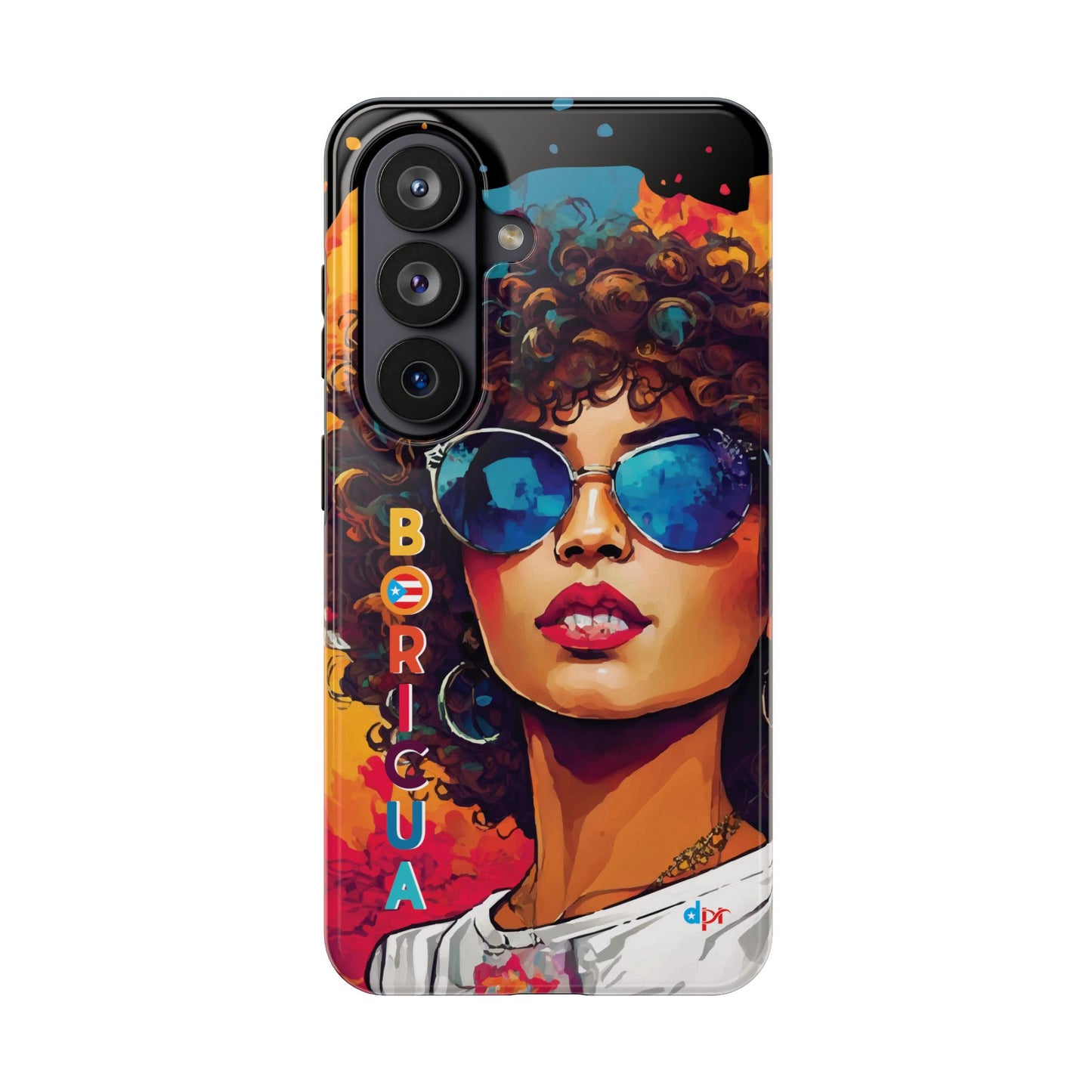 Boricua Girl Mosaico Black Tough Phone Cases