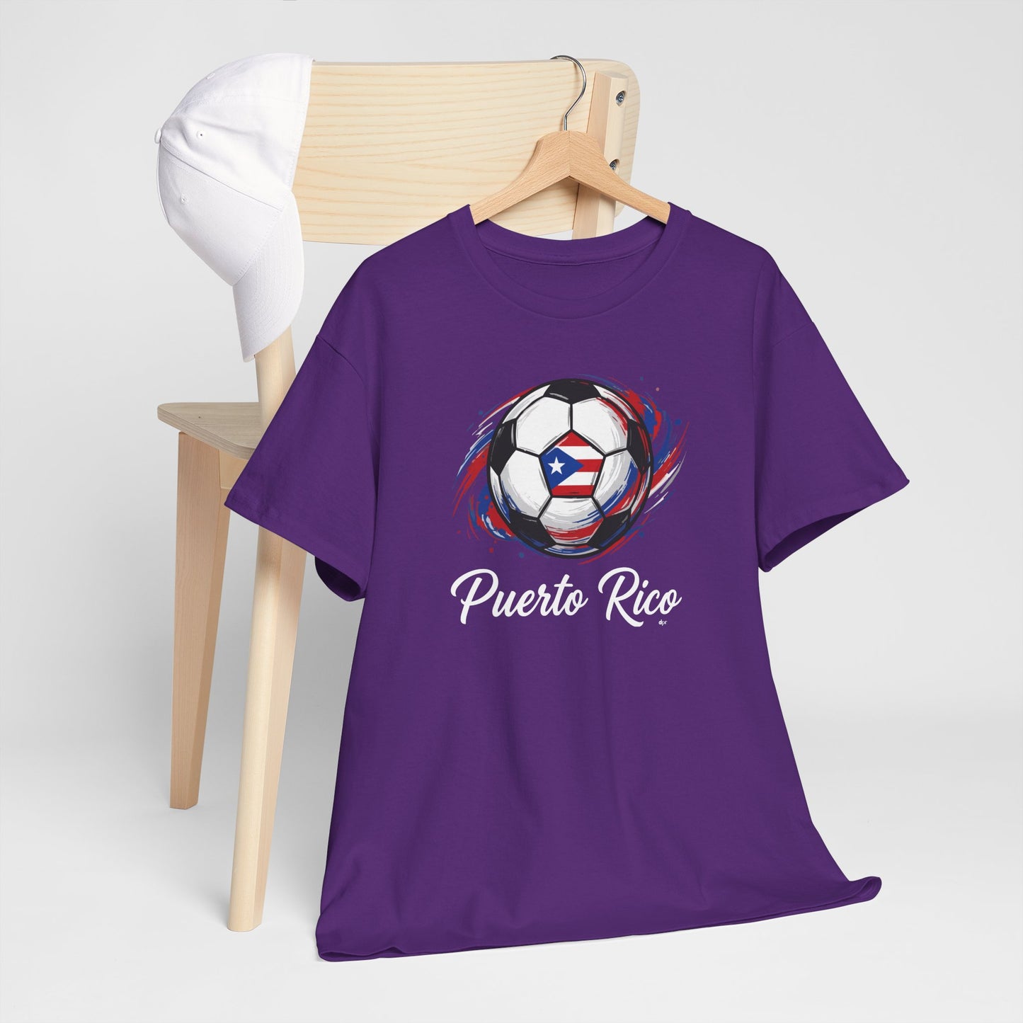Puerto Rico Soccer Ball Flag | Unisex Heavy Cotton T-Shirt