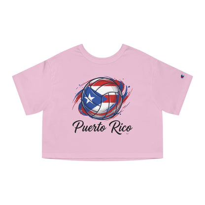 Puerto Rico Volleyball Women's Flowy Cropped Tee | Puerto Rican Volleyball Shirt