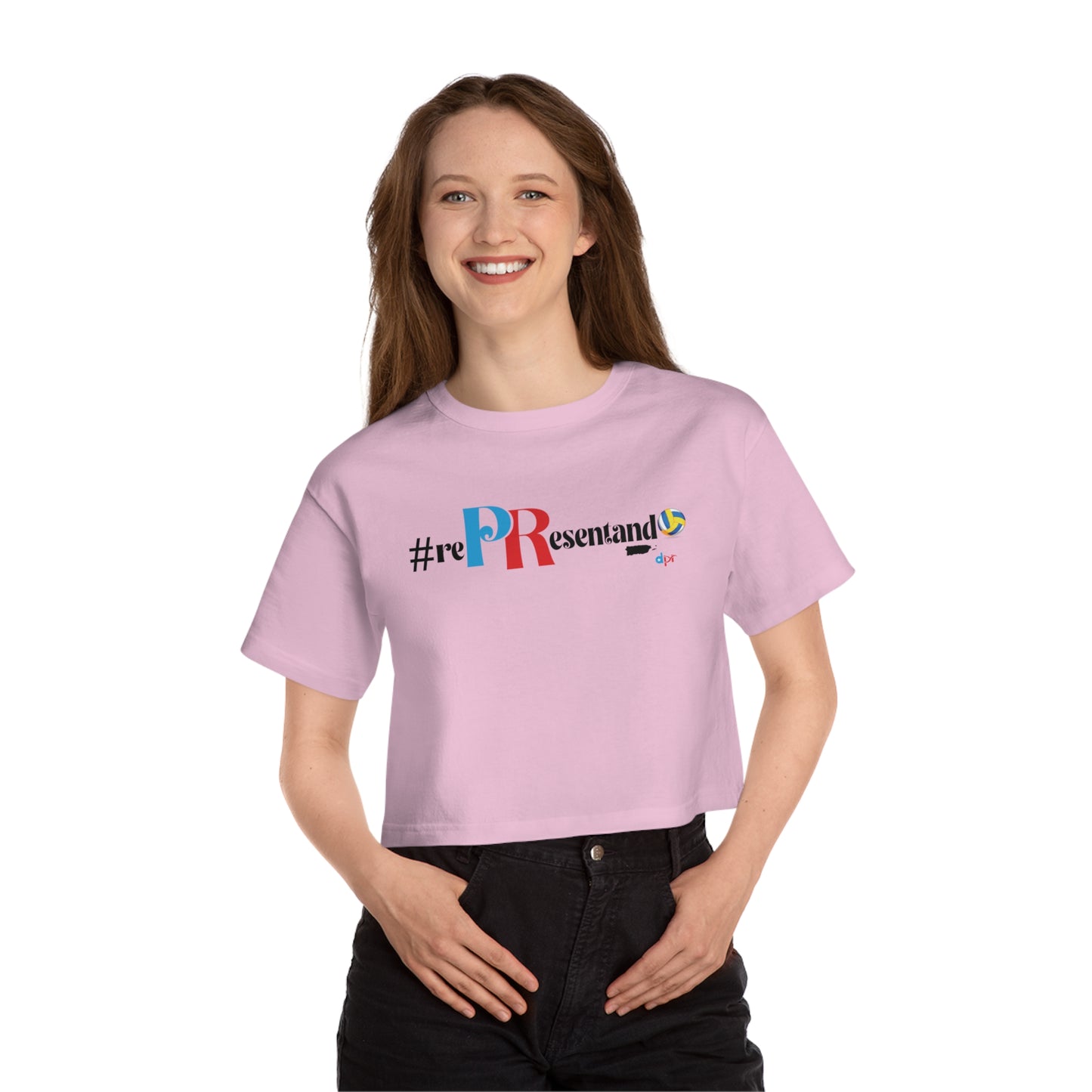 Puerto Rico Volleyball Cropped Tee | RePResentando™ Women's Flowy Crop Top | Boricua Volleyball Shirt