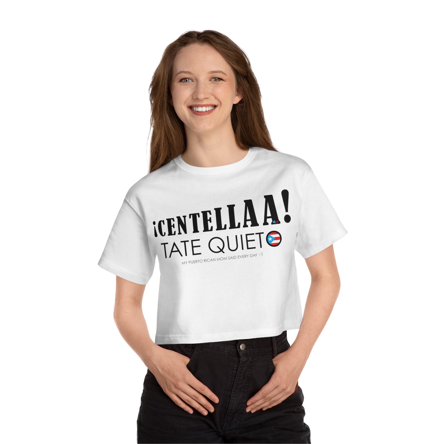 CENTELLA! Puerto Rican Mom  Flowy Cropped Tee