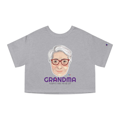 Abuela Boricua Always Here Never Left Women's Flowy Cropped Tee