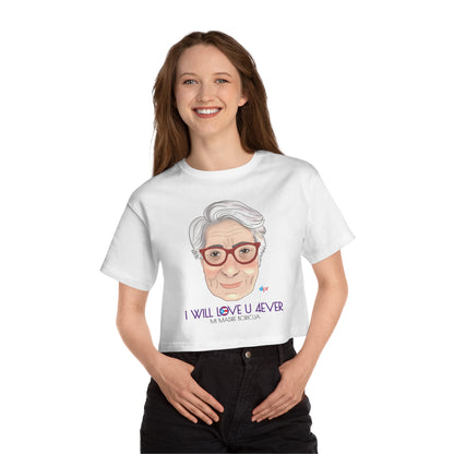 I Will Love You Forever Mamá Boricua Women's Flowy Cropped Tee