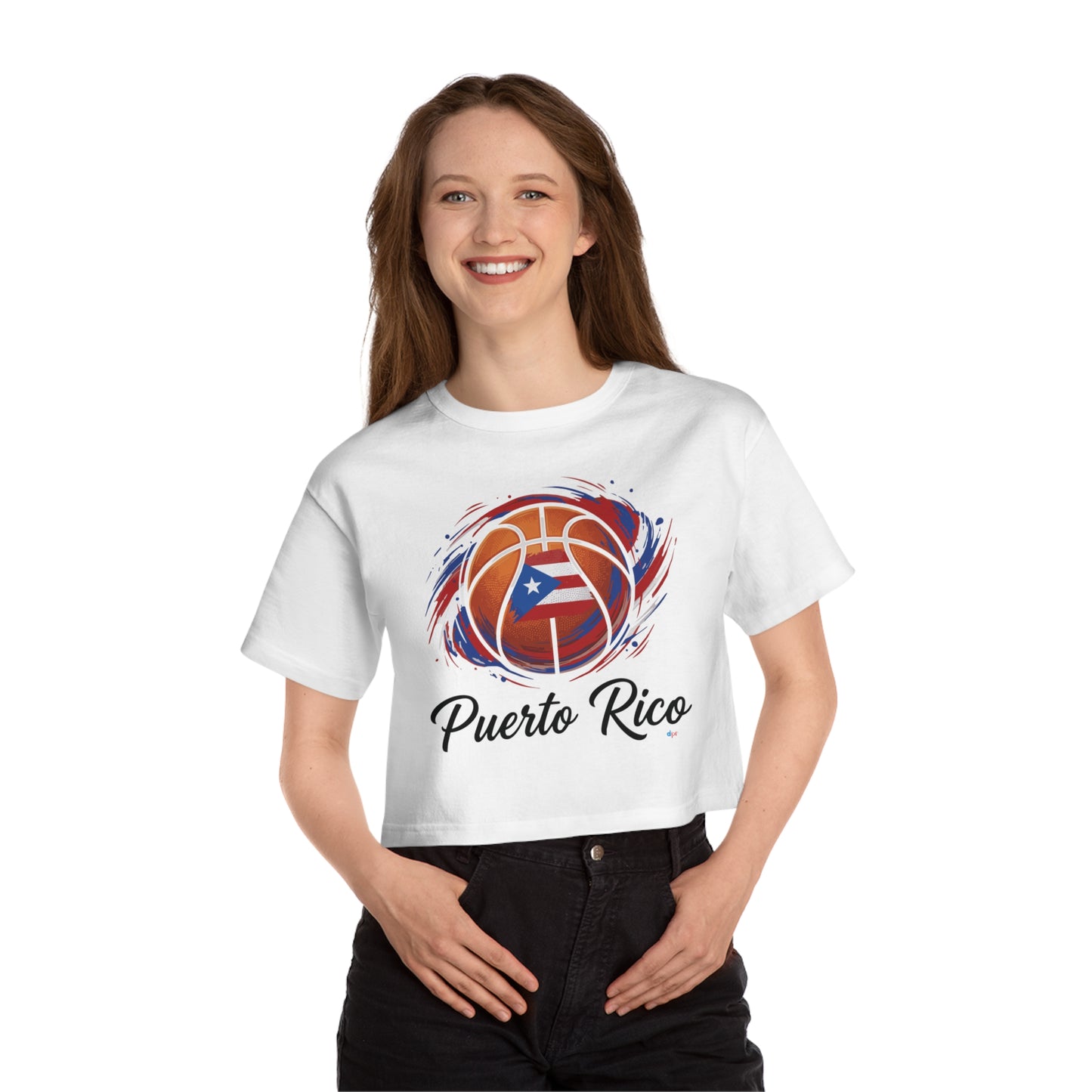 Puerto Rico Basketball Women's Flowy Cropped Tee | Puerto Rican Basketball Shirt