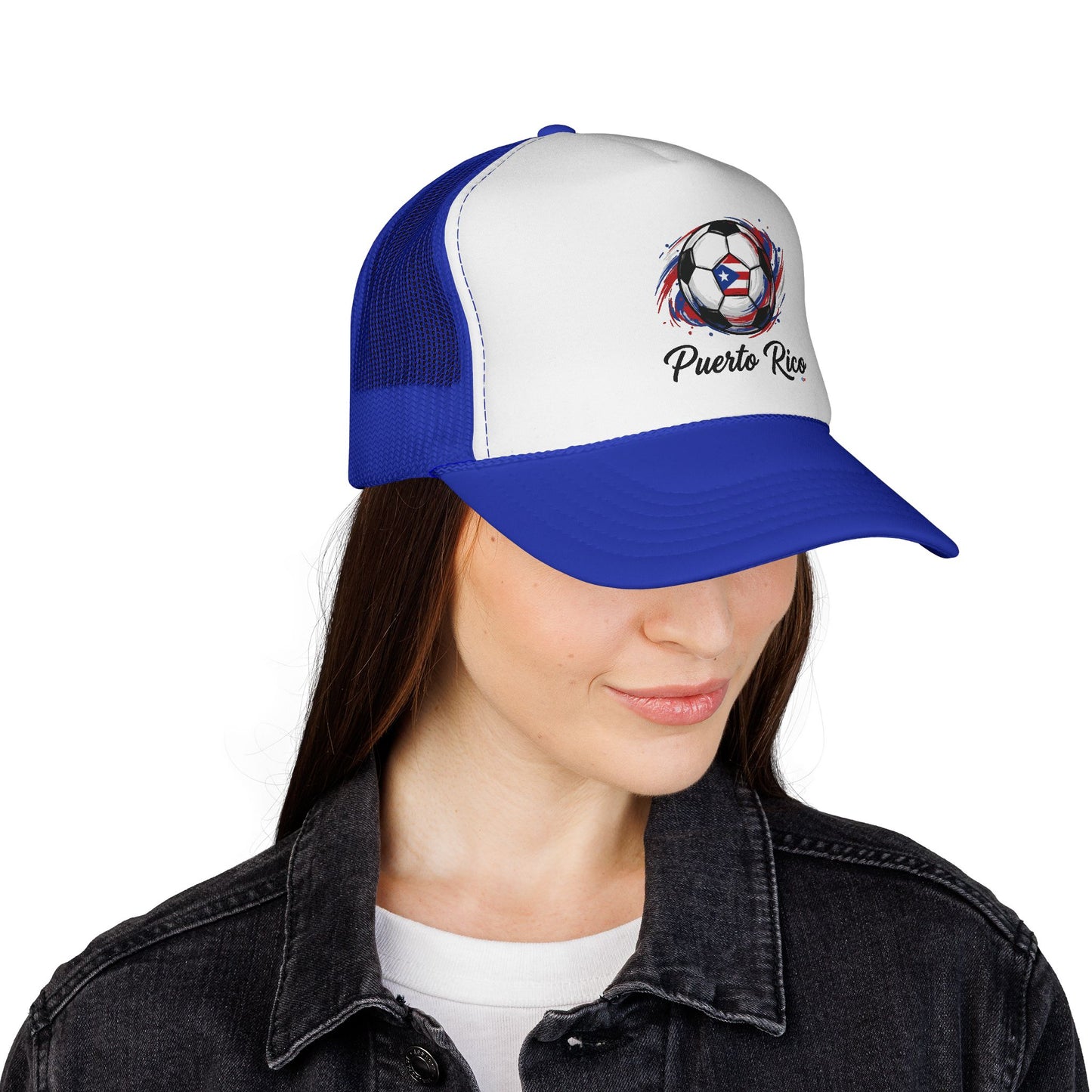 Puerto Rico Soccer Ball Flag Trucker Caps FREE SHIPPING