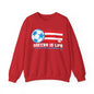 Soccer Is Life Puerto Rican Soccer Crewneck Sweatshirt | Unisex Heavy Blend™ Soccer Player & Fan Gift