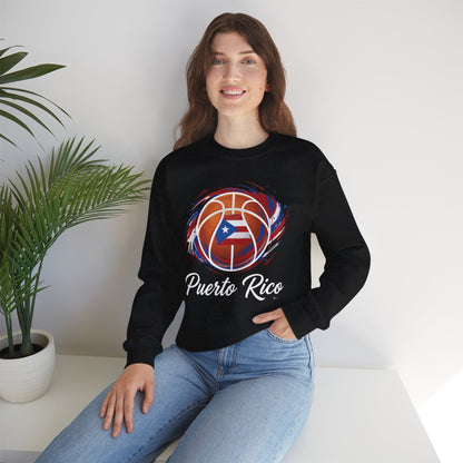 Puerto Rico Basketball Flag Heavy Blend™ Crewneck Sweatshirt