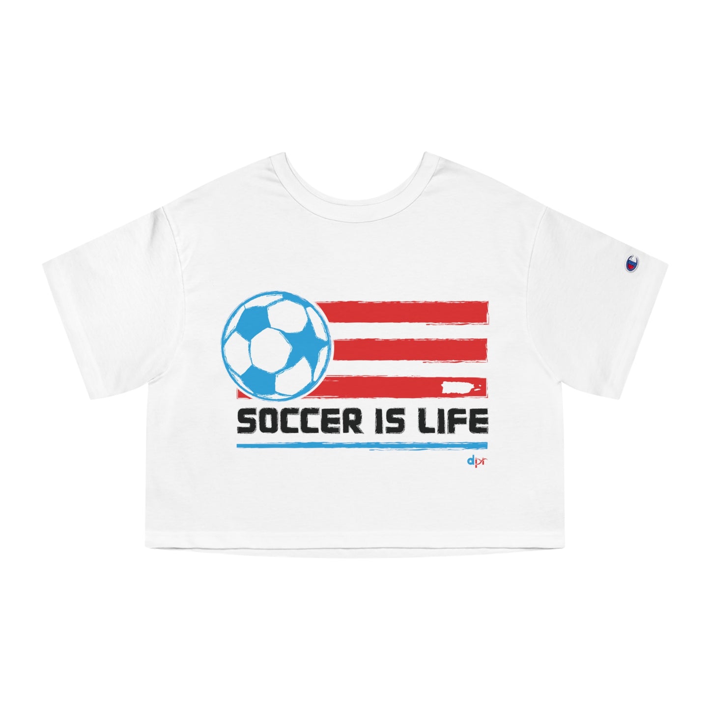 Puerto Rico Soccer Is Life Women's Flowy Cropped Tee | Boricua Soccer Shirt