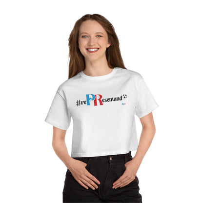 Puerto Rico Soccer ball Cropped Tee | RePResentando™ Women's Flowy Crop Top | Boricua Soccer ball Shirt