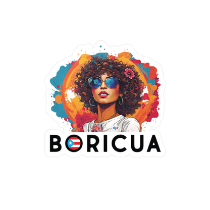 Boricua Girl Black Kiss-Cut Vinyl Decals