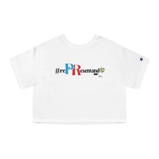 Puerto Rico Volleyball Cropped Tee | RePResentando™ Women's Flowy Crop Top | Boricua Volleyball Shirt
