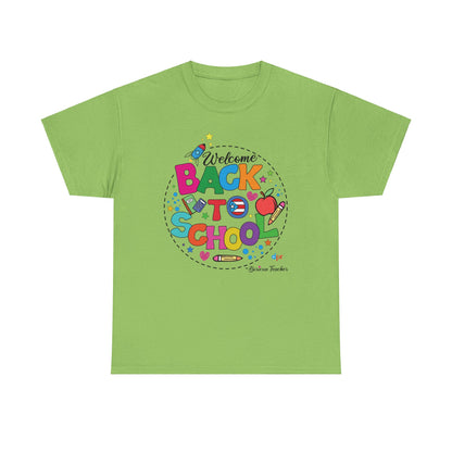 Welcome Back to School Boricua Teacher Heavy Cotton Tee