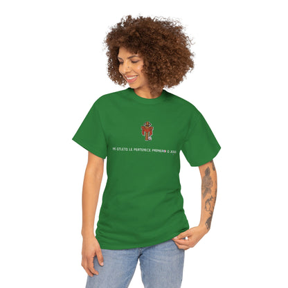 Mi Atleta Pertenece Primero a Jesús | Puerto Rico Faith Cross Soccer ball Unisex Heavy Cotton Tee