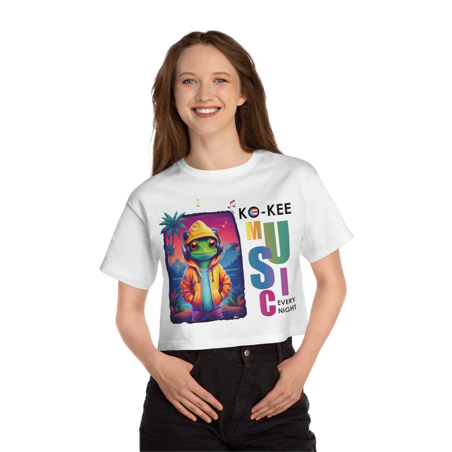 Coqui I Play Music Every Night Flowy Cropped Tee