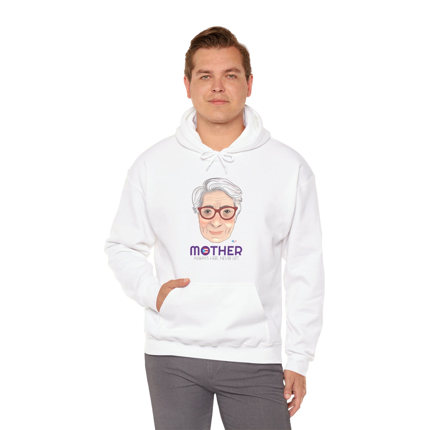 Mamá Boricua Always Here Never Left Unisex Heavy Blend™ Boricua-Style Hoodies