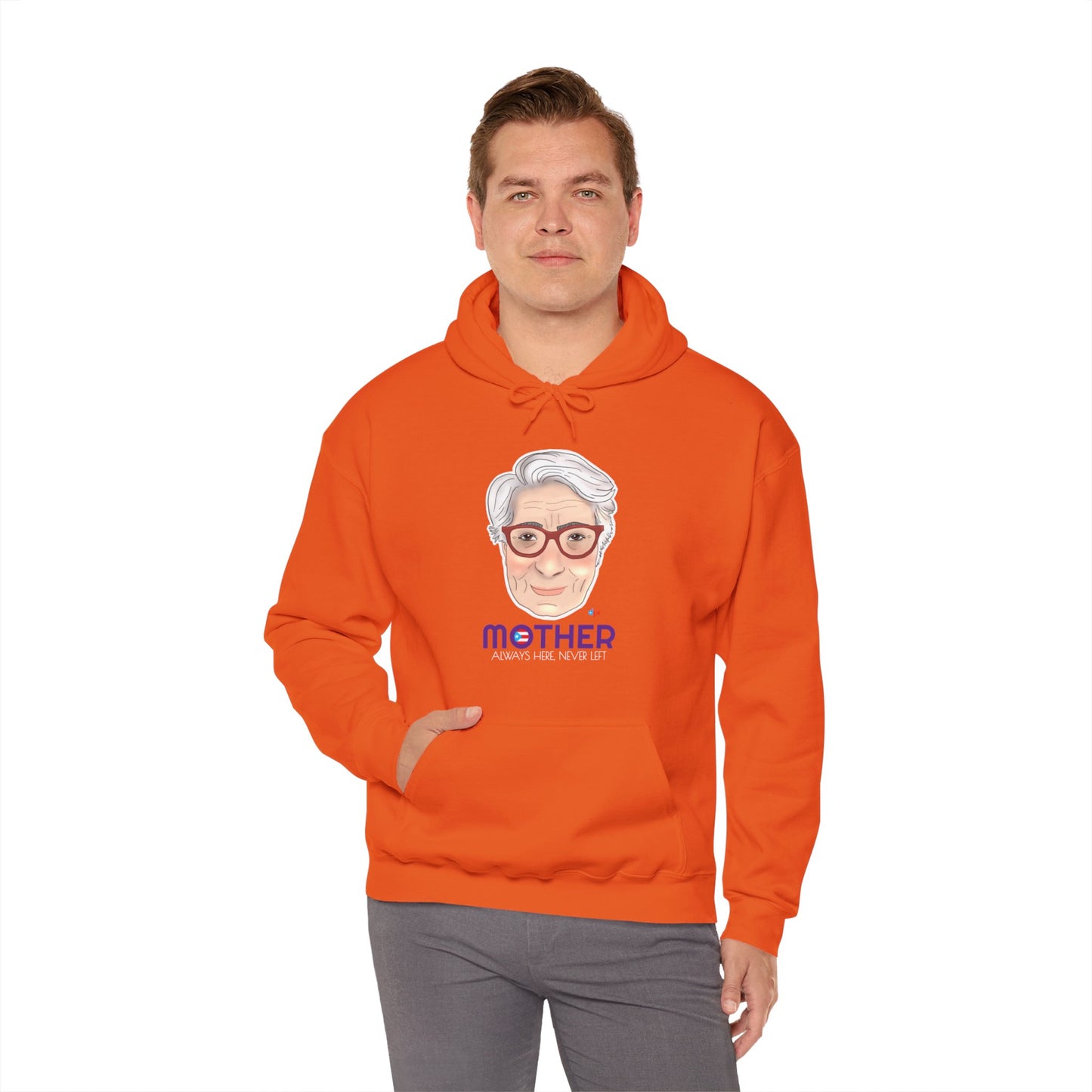 Mamá Boricua Always Here Never Left Unisex Heavy Blend™ Boricua-Style Hoodies
