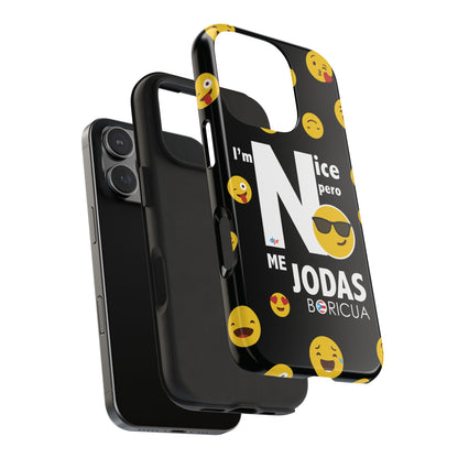 I'm Nice pero No me Jodas Tough Black Phone Cases
