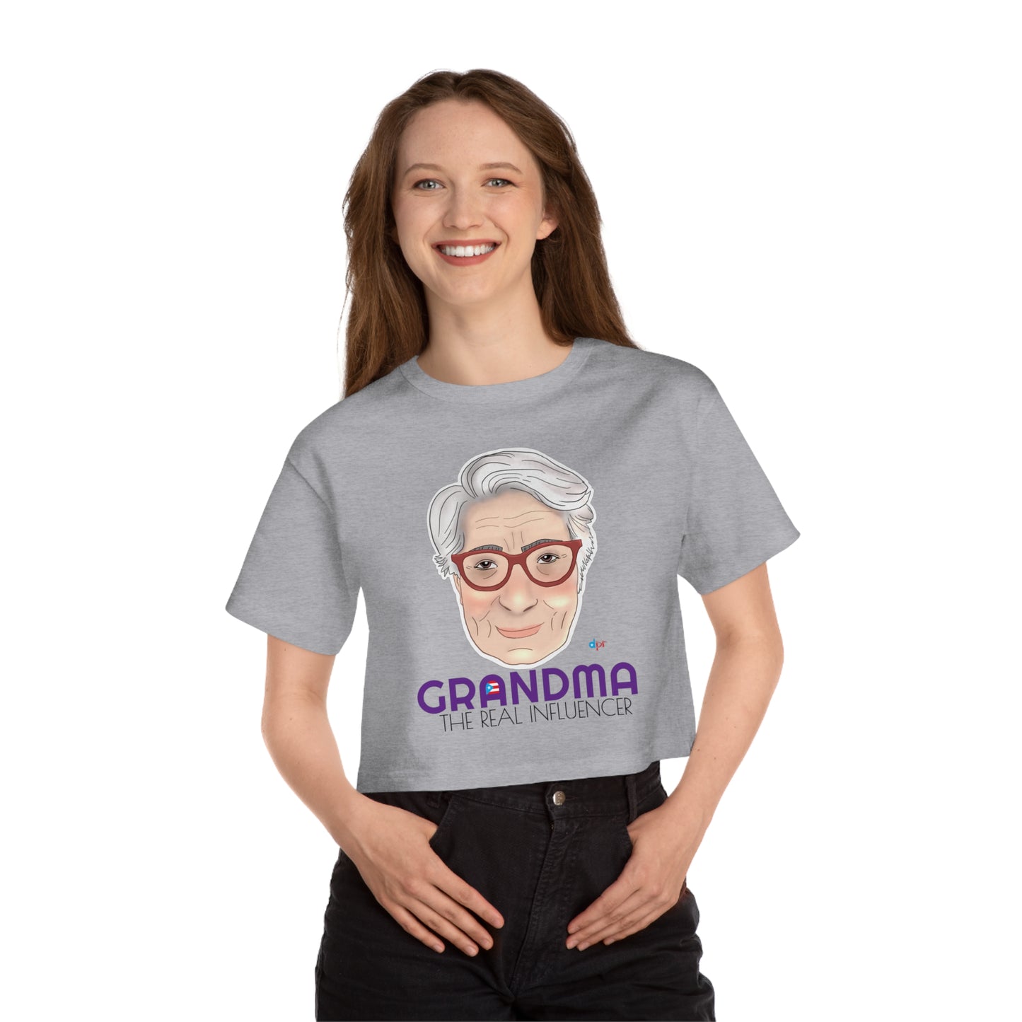 Grandma The Real Influencer Women's Flowy Cropped Tee