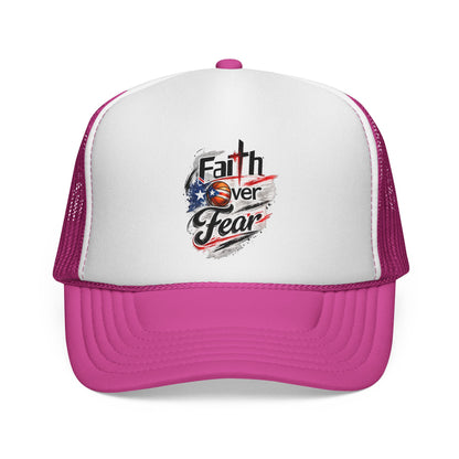 Faith Over Fear Christian Basketball | Puerto Rican Flag Trucker Caps FREE SHIPPING
