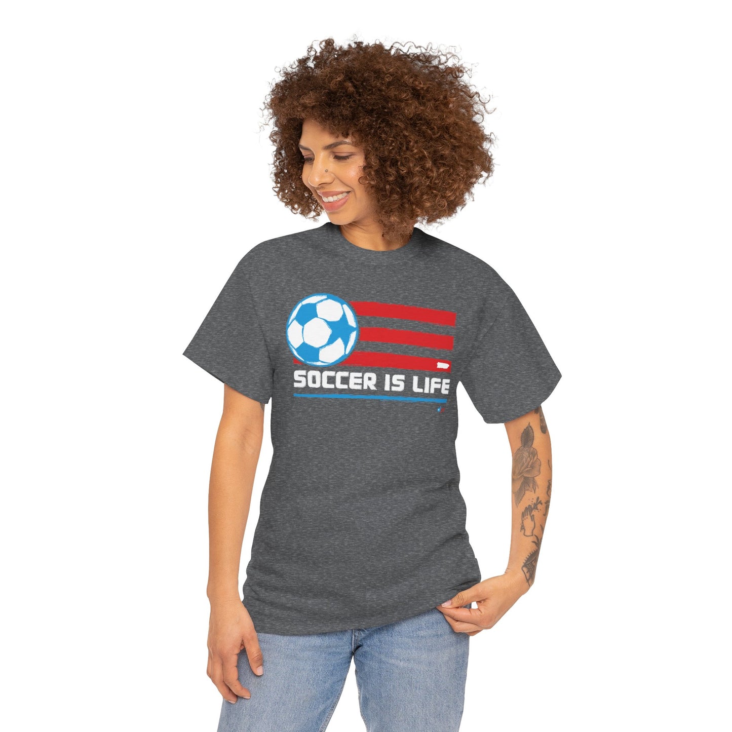 Soccer is Life Colors Unisex Heavy Cotton Tee