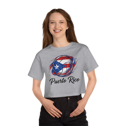 Puerto Rico Volleyball Women's Flowy Cropped Tee | Puerto Rican Volleyball Shirt
