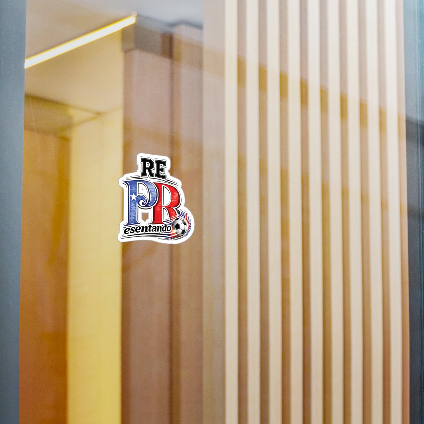 Puerto Rico Fire Soccer ball REPresentando Waterproof Kiss-Cut Vinyl Decal