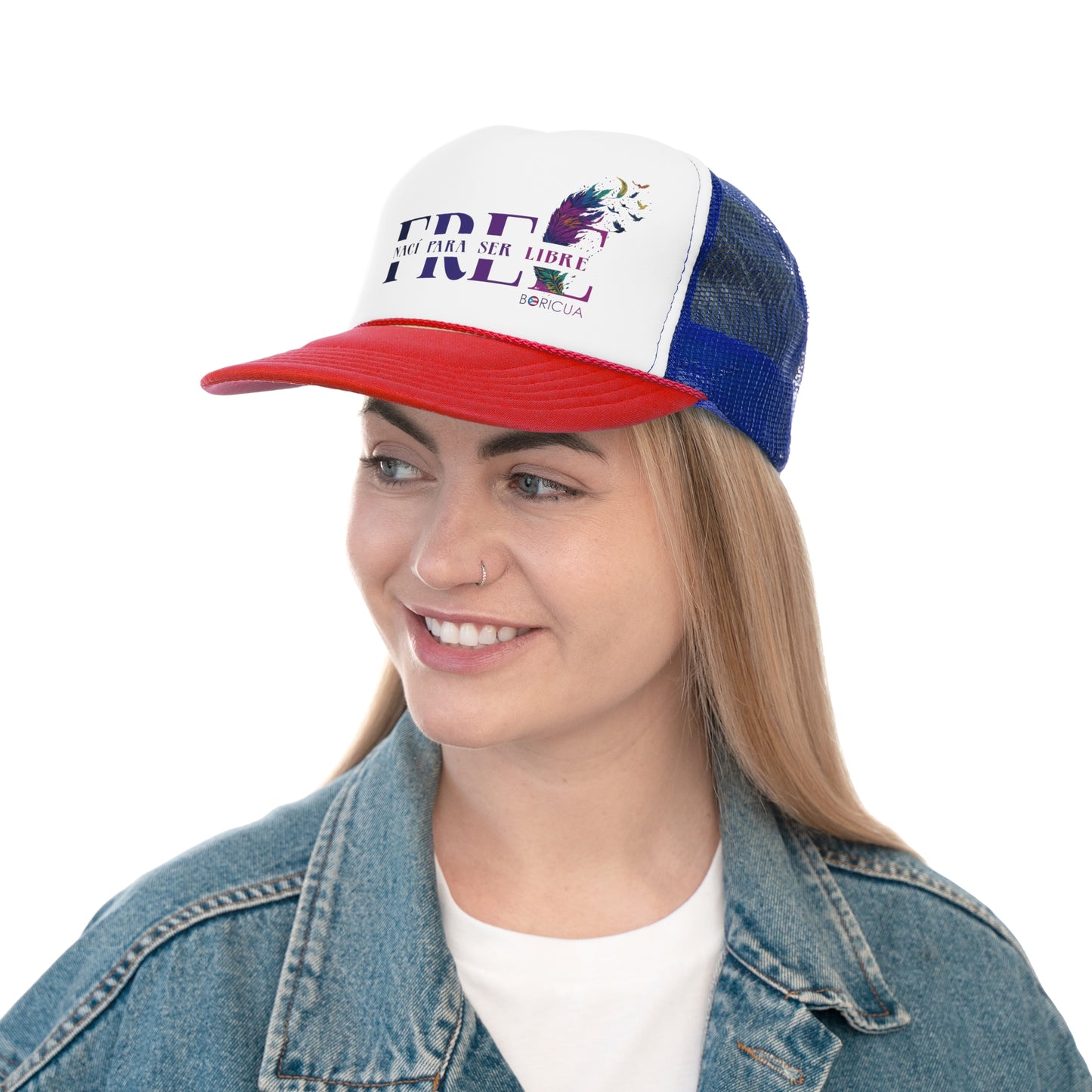 Free Nací para ser Libre Puerto Rican Pride Trucker Caps FREE SHIPPING