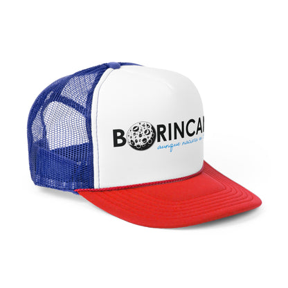 Borincano aunque naciera en la luna bandera Puerto Rican Pride Trucker Caps FREE SHIPPING