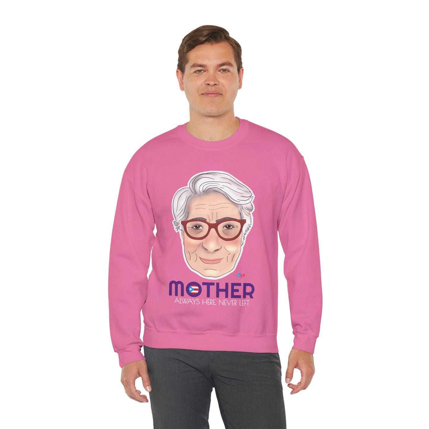 Mamá Boricua Always Here Never Left Heavy Blend™ Crewneck Sweatshirt