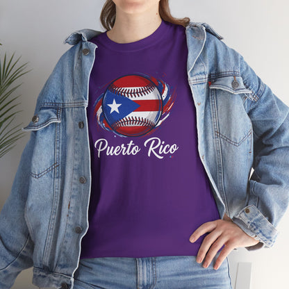 Puerto Rico Baseball Flag | Unisex Heavy Cotton T-Shirt