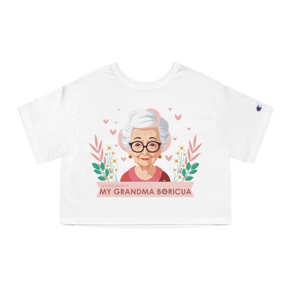 In Loving Memory of My Grandma Boricua Flowy Cropped Tee