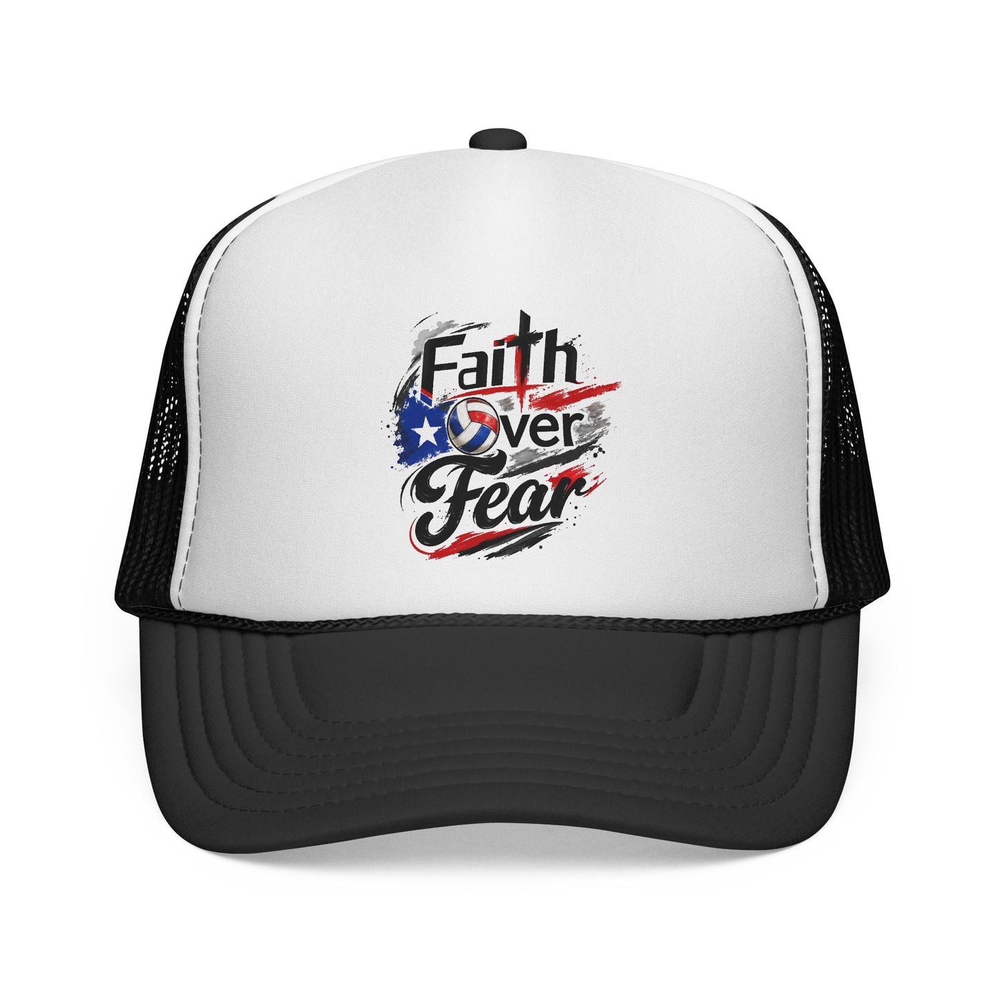 Faith Over Fear Christian Volleyball Sticker | Puerto Rican Flag Trucker Caps FREE SHIPPING