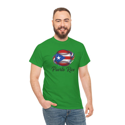 Puerto Rico Baseball Flag | Unisex Heavy Cotton T-Shirt