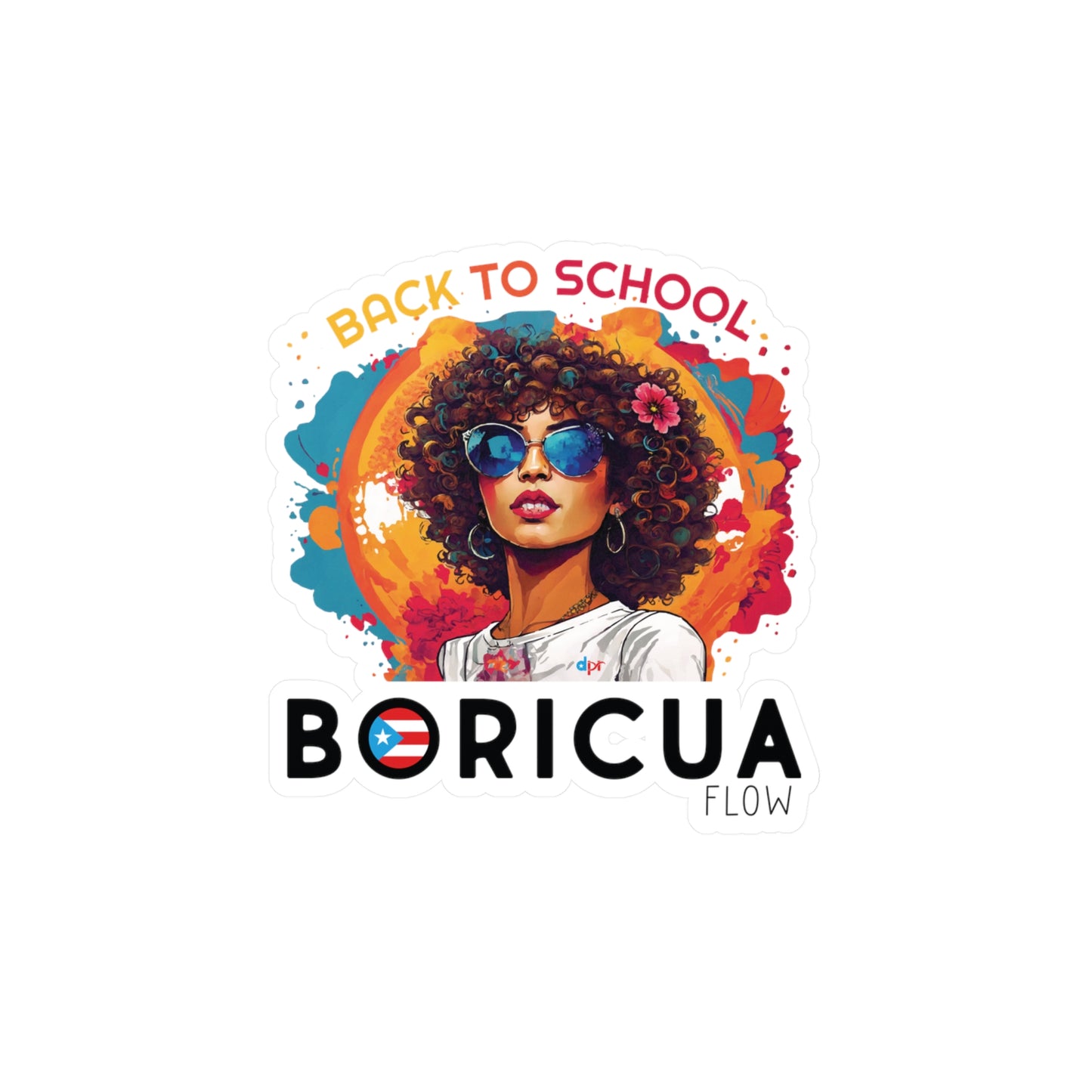 Back to School Boricua Girl Flow Black Kiss-Cut Vinyl Decals
