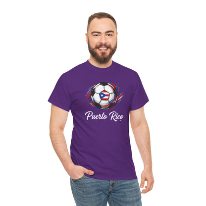 Puerto Rico Soccer Ball Flag | Unisex Heavy Cotton T-Shirt