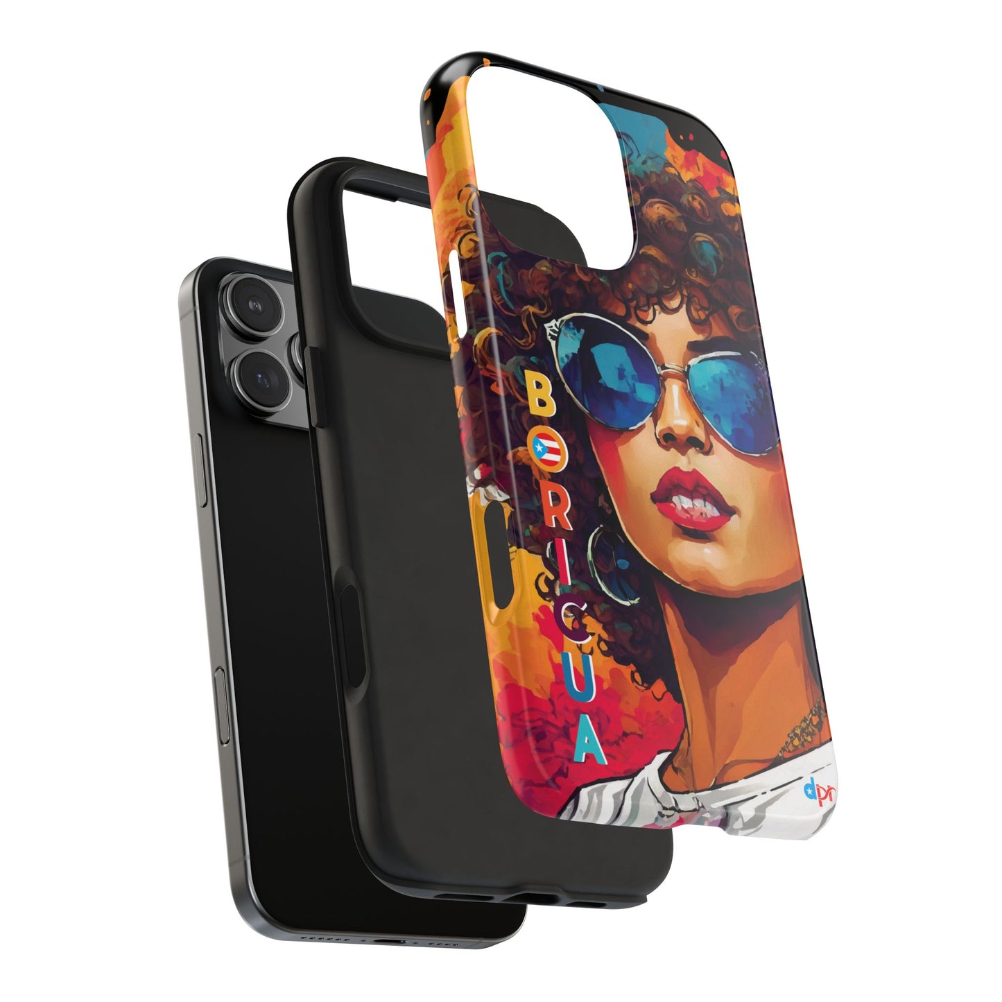 Boricua Girl Mosaico Black Tough Phone Cases