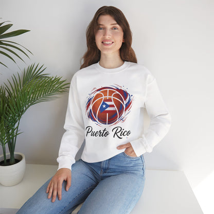 Puerto Rico Basketball Flag Heavy Blend™ Crewneck Sweatshirt