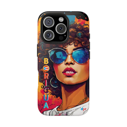 Boricua Girl Mosaico Black Tough Phone Cases