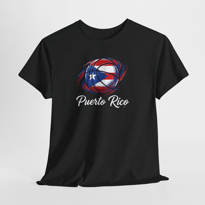Puerto Rico Basketball Flag 2 | Unisex Heavy Cotton T-Shirt